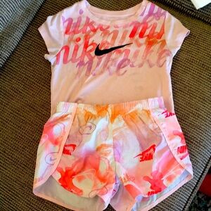 Nike 2 piece set. Size 6 Childs size. Dri fit t shirt and shorts.